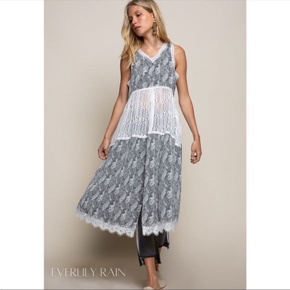 P O L Animal Print and Lace Duster/Vest - Picture 3 of 7